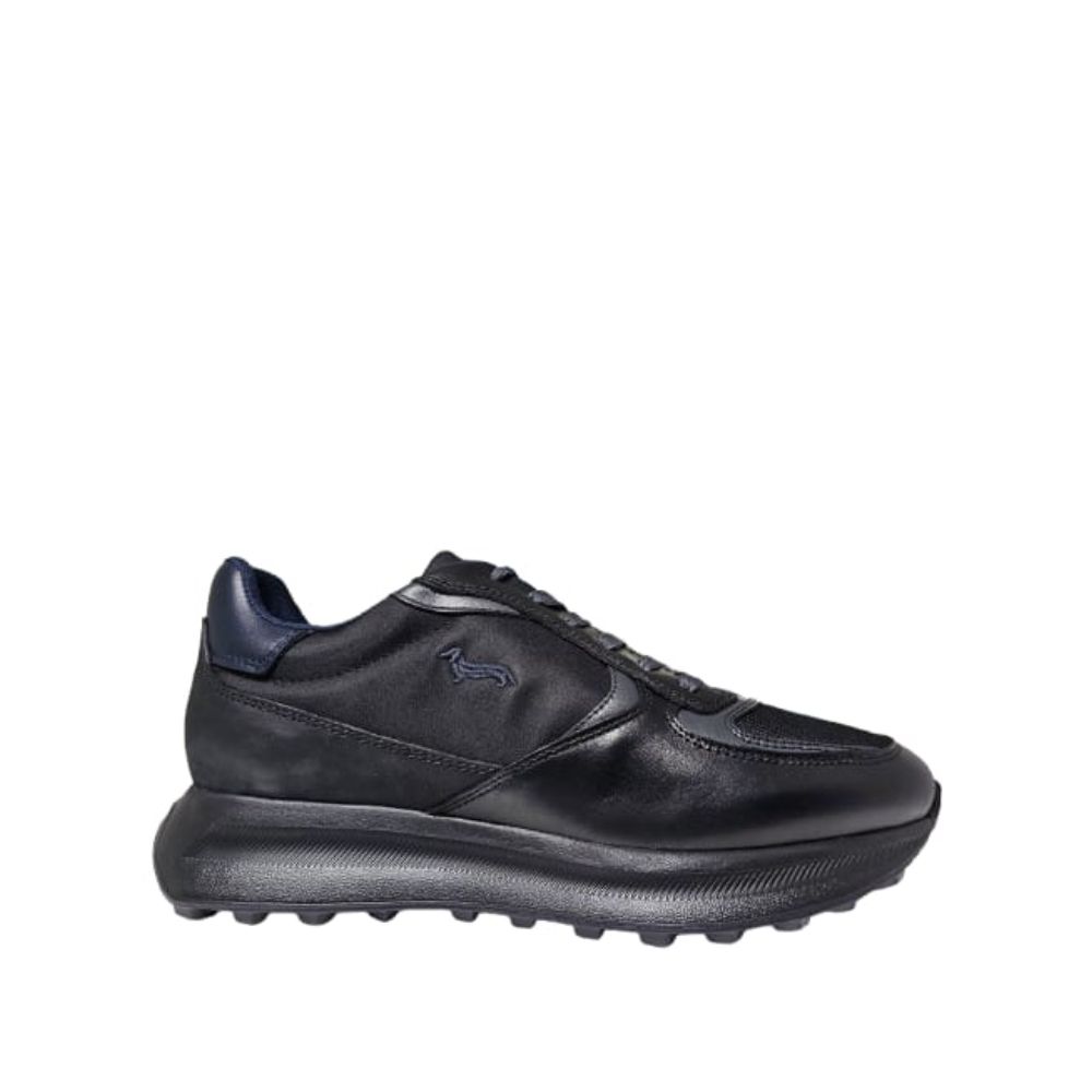 HARMONT AND BLAINE BLACK/NAVY MEN LEATHER SNEAKERS